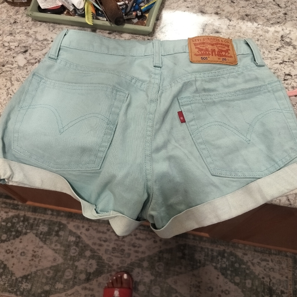 Levi's Women's Aqua Jean Shorts